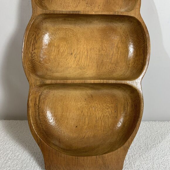 Leilani Monkey-Pod Wood Serving Dish Vintage Wooden Bowl - Picture 2 of 7